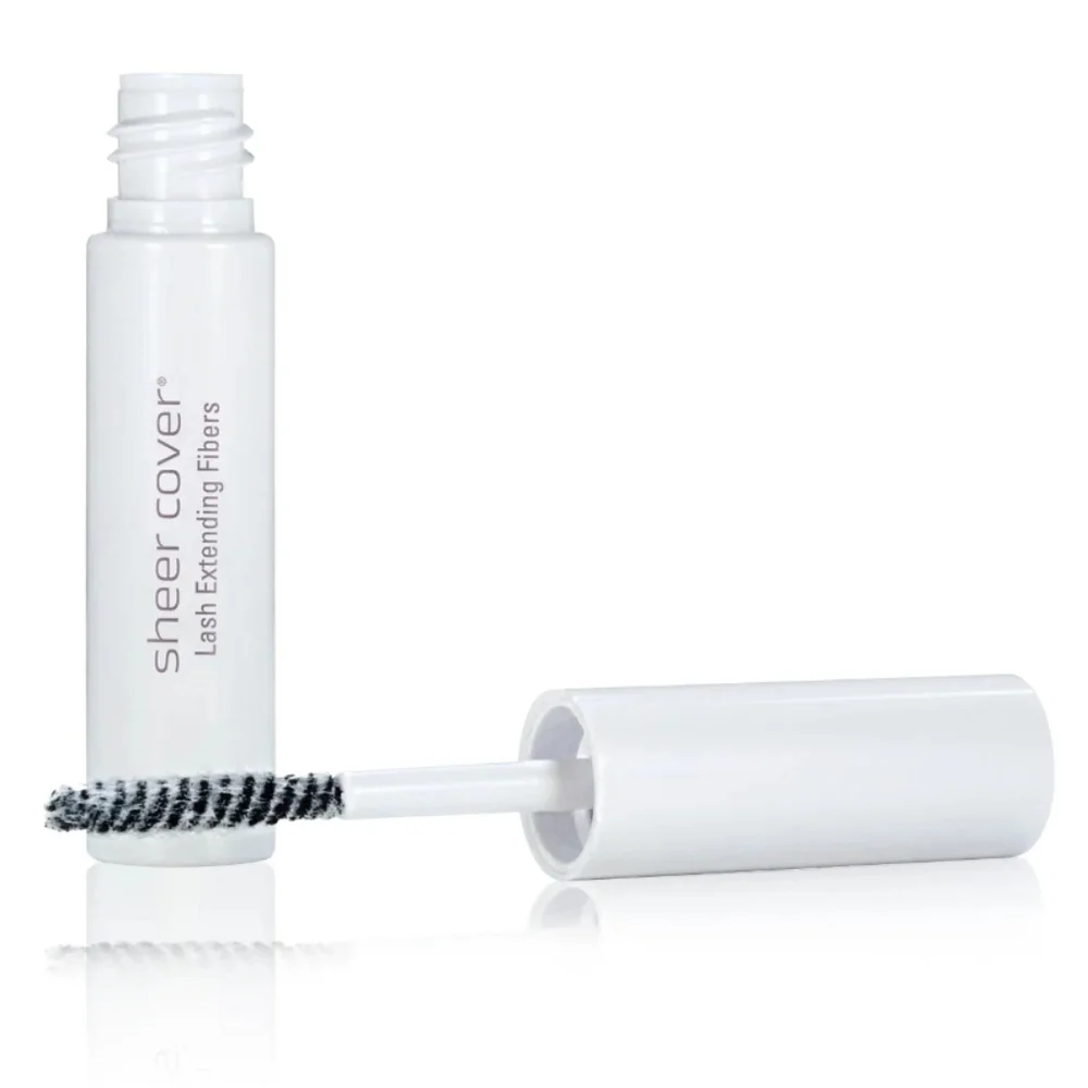Sheer Cover Black Lengthening Mascara + Lash Extending Fibers Set In Full Size